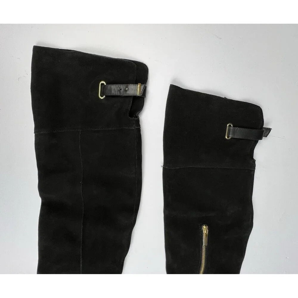 MERONA Boots Womens Size 8 Tessie Black Suede‎ Over-the-Knee Tall OTK Equestrian